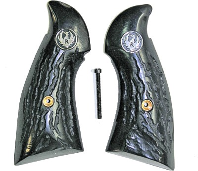 Ruger Security Six Revolver Imitation Jigged Buffalo Horn Grips With Medallions