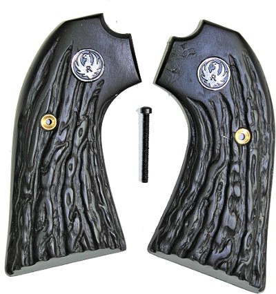 Ruger Bisley Imitation Jigged Buffalo Horn Grips With Medallions