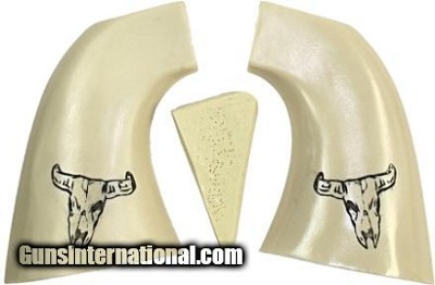 Colt 1860 Army Ivory-Like Grips with Bison Skull