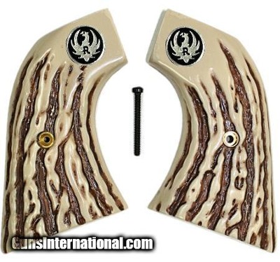 Ruger New Vaquero 2005 XR3 & 50th Anniv. Blackhawk .357 Imitation Jigged Bone Grips