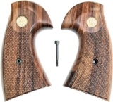 Colt Python 2nd Generation Rosewood Grips, Smiley Checkered Pattern - 1 of 5