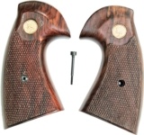 Colt Python 2nd Generation Rosewood Grips, Smiley Checkered Pattern - 1 of 5