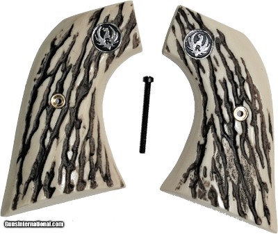 Ruger Early Single Six & Old Model XR-3 Flat Top Blackhawk Barked Grips With Medallions