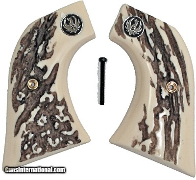 Ruger Vaquero XR3-Red Stag-Like Grips With Medallions