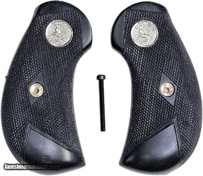 Colt 1878 Frontier DA Revolver Fat Size Grips, Black With Medallions