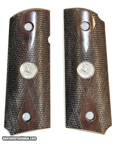 Colt 1911 Officers Model Royalwood Grips With Medallions