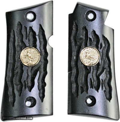 Colt Mustang or Colt Pocketlite Imitation Buffalo Horn Grips With Medallions