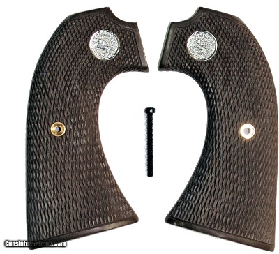 Colt Bisley SA Revolver Royalwood Grips With Medallions