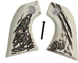 Colt SAA Single Action Army Stag-Like Grips, 3rd Generation, With Medallions - 1 of 1
