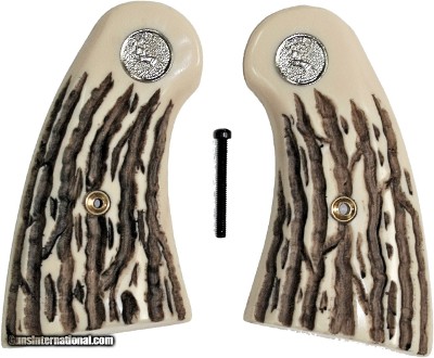 Colt Python, Small Panel, Imitation Jigged Bone Grips With Medallions