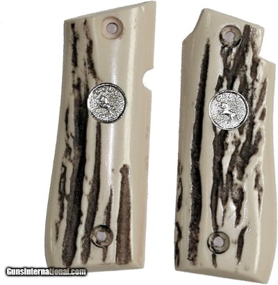 Colt Government Model .380 Stag-Like Grips With Medallions