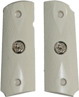 Colt 1911 Officers Model Ivory-Like Grips, Checkered With Medallions - 1 of 1