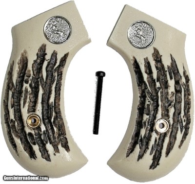 Colt 1877 Lightning DA Imitation Jigged Bone Grips With Medallions