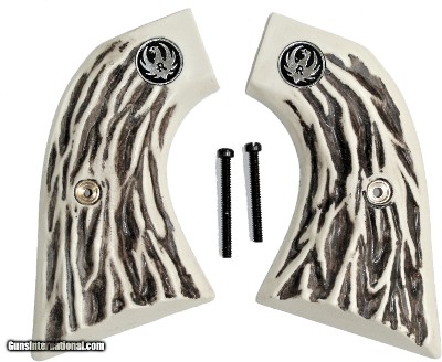 Ruger Single Six Revolver & Ruger Old Model XR-3 Jigged Grips With Medallions