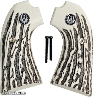 Ruger Bisley Imitation Jig Bone Grips With Medallions