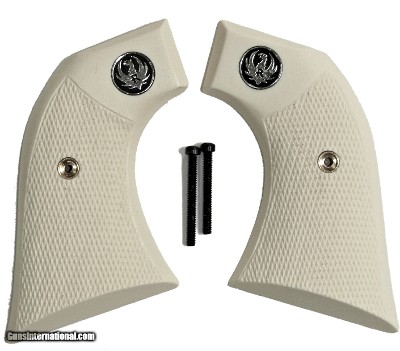 Ruger Vaquero XR3-Red Ivory-Like Grips, Checkered With Medallions