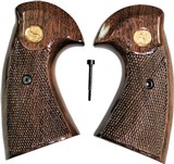 Colt Python or 2021 Anaconda Walnut Grips, Smiley Checkered Pattern - 1 of 5