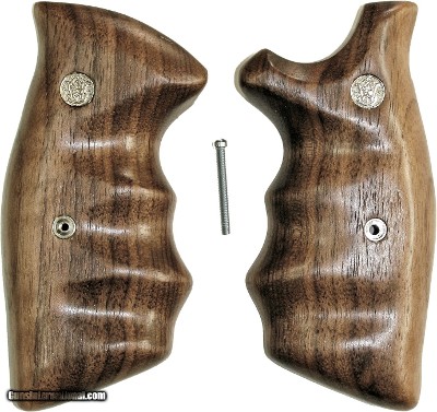 Smith & Wesson K & L Frame Smooth Walnut Combat Grips, Square Butt