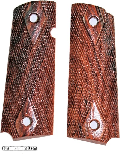 Colt 1911 Rosewood Checkered Grips - Special Sale