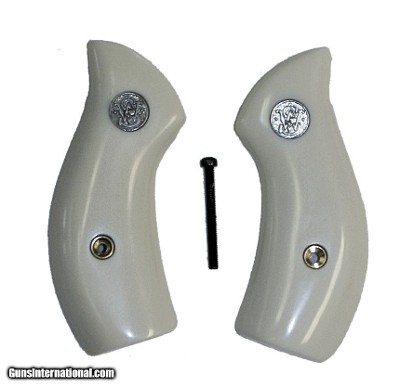 Smith & Wesson J Frame Ivory-Like Grips, Round Butt With Medallions
