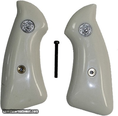 Smith & Wesson J Frame Ivory-Like Grips, Square Butt, With Medallions