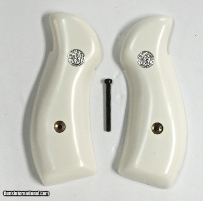 Smith & Wesson K & L Frame Ivory-Like Grips, Round Butt With Medallions