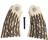 Smith & Wesson N Frame Imitation Jigged Bone Grips, Service Style W/ Medallions