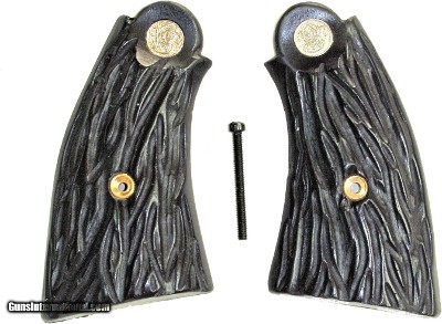 Smith & Wesson K & L Frame Service Style Jigged Bufalo Horn Grips