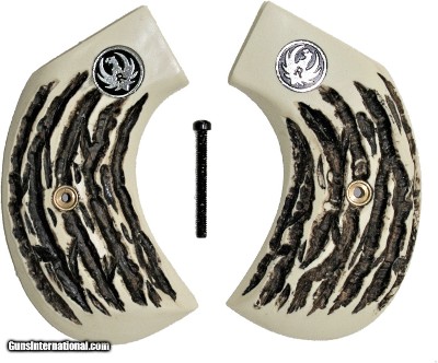 Ruger Birdshead Imitation Jigged Bone Grips With Medallions