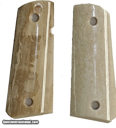 Colt 1911 Officers Model Real Fossilized Alaskan Walrus Ivory Grips