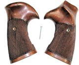 Original Vintage Smith & Wesson K Frame Walnut Sanderson Type Grips, Square Butt - 1 of 2
