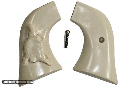 Ruger Wrangler Ivory-Like Grips With Bison Skull