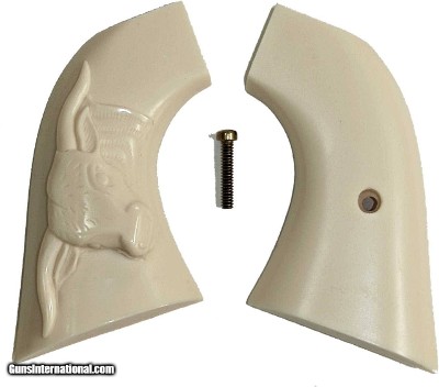 Pietta 1873 SA Revolver Ivory-Like Grips, Smooth With Steer
