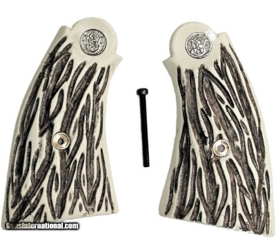 Smith & Wesson K
& L Frame Imitation Jig Bone Service Style Grips, Medallions