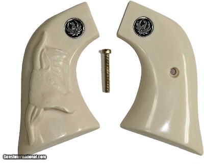 Ruger Wrangler Ivory-Like Grips With Steer & Medallions