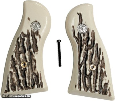 Smith & Wesson N Frame Stag-Like Grips, Square Butt, Medallions