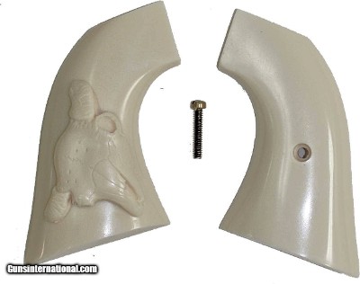 Heritage Rough Rider Large Bore SA Revolver Ivory-Like Grips With Bison Skull