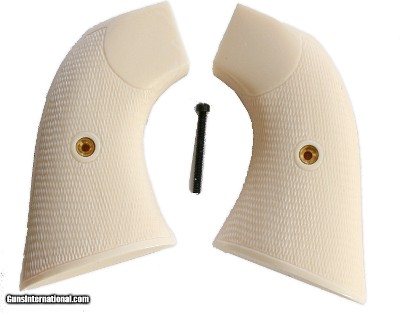 EMF1873 SA Great Western II Revolver Ivory-Like Grips, Checkered