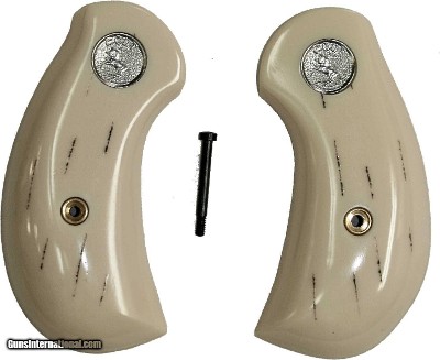 Colt 1878 Frontier Ivory-Like Barked Grips With Medallions