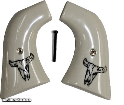 Ruger Super Blackhawk Ivory-Like Grips, Bison Skull