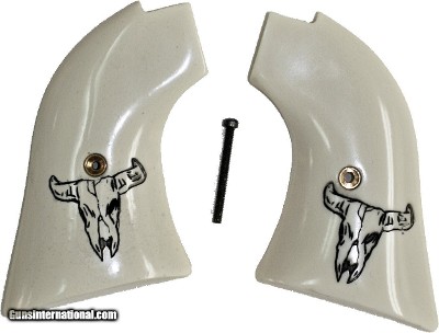 Heritage Rough Rider .22 Revolver Ivory-Like Grips With Bison Skull
