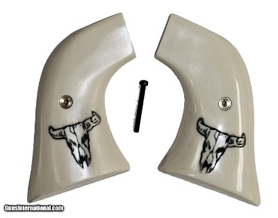 Ruger Wrangler Ivory-Like Grips With Bison Skull