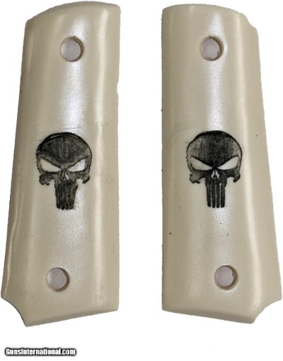 Colt 1911 Officers Model Ivory-Like Grips, The Punisher