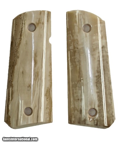 Colt 1911 Officers Model Real Fossilized Alaskan Walrus Ivory Grips