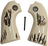 Ruger Bisley Revolver Stag-Like Grips With Medallions - 1 of 1
