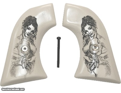 Hawes Western Marshall Ivory-Like Grips With Naked Lady