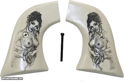 Ruger Wrangler Ivory-Like Grips With Naked Lady