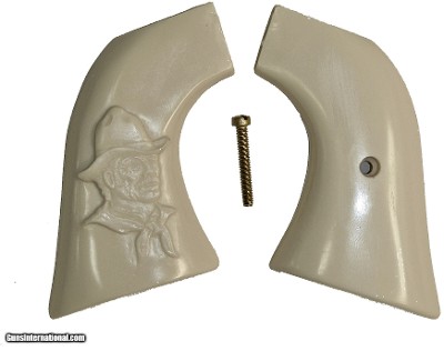 Ruger Wrangler Ivory-Like Grips, Relief Carved Wrangler Cowboy