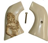 Ruger Wrangler Ivory-Like Grips, Antiqued Relief Carved Nude - 1 of 5
