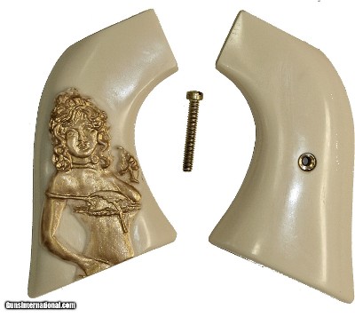 Ruger Wrangler Ivory-Like Grips, Antiqued Relief Carved Nude